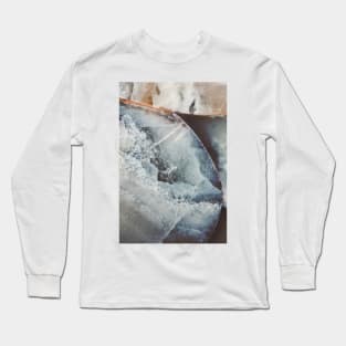 Celestial Blue Quartz Abstract, Left Long Sleeve T-Shirt